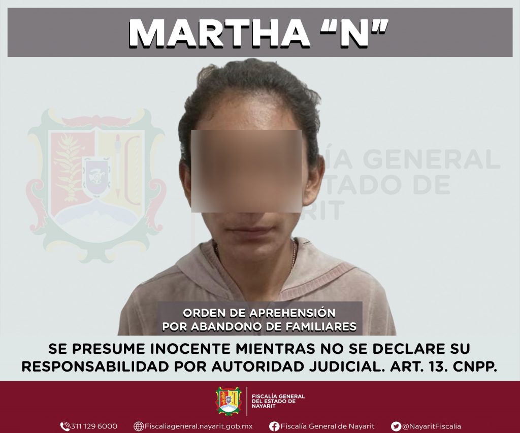 CAPTURADA POR ABANDONO DE FAMILIARES EN AGRAVIO DE TRES NIÑOS