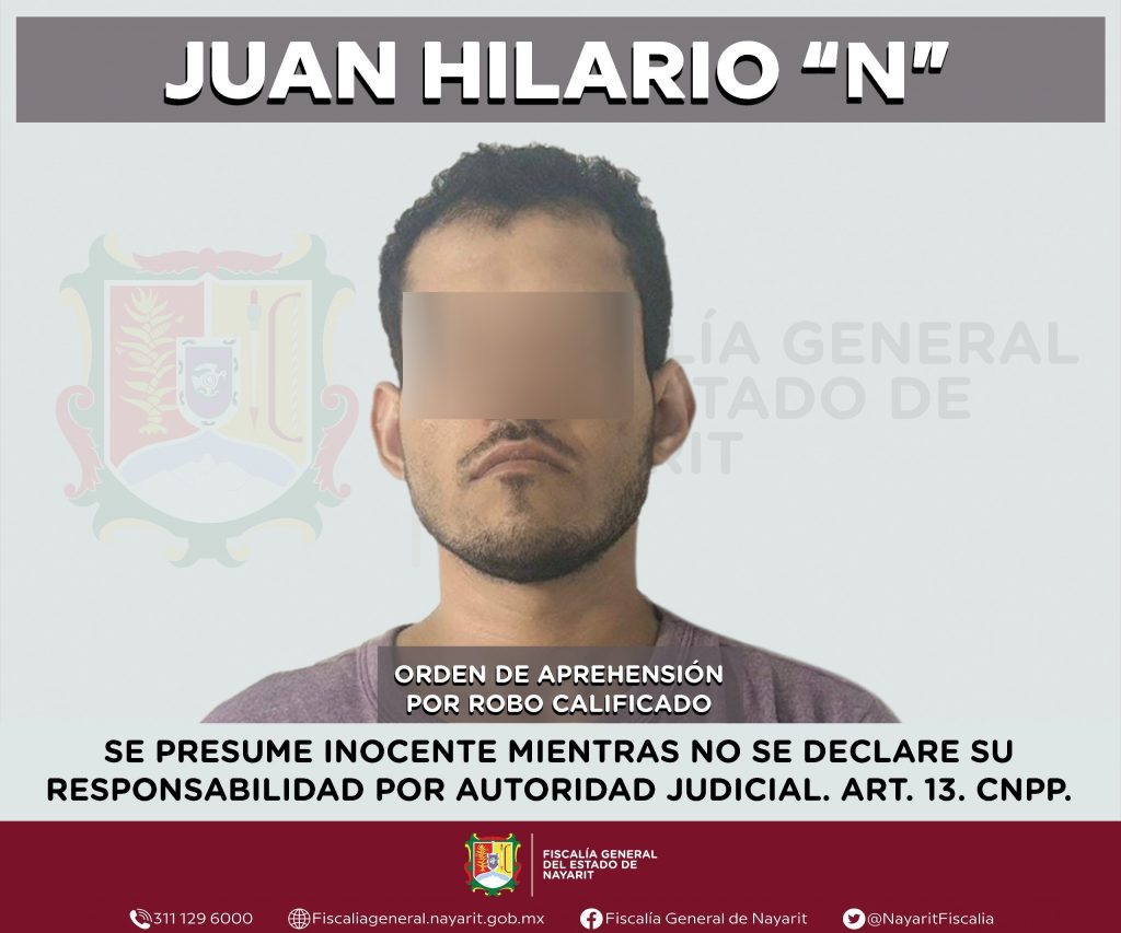 CUMPLIMENTA FGEN ORDEN DE APREHENSIÓN POR ROBO CALIFICADO