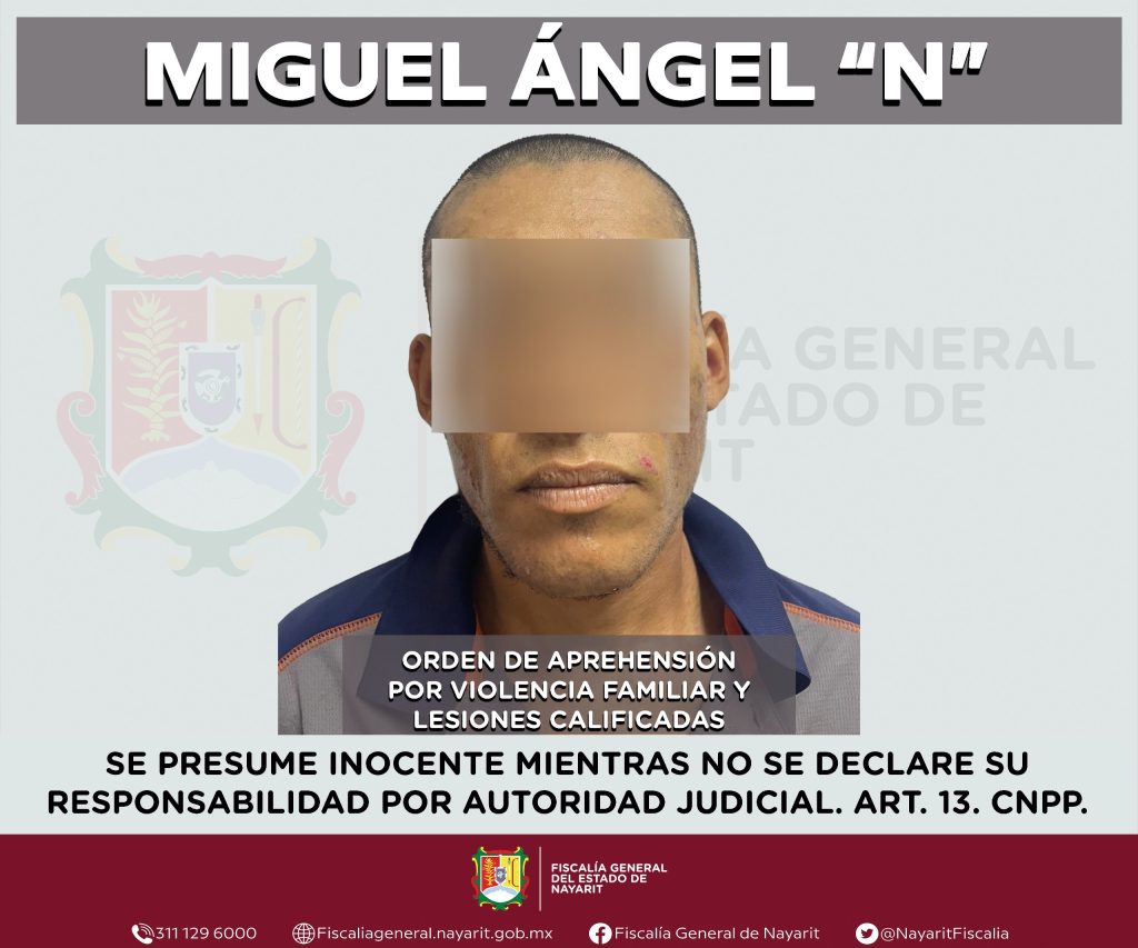 APREHENDIDO EN SANTIAGO IXCUINTLA POR VIOLENCIA FAMILIAR Y LESIONES CALIFICADAS