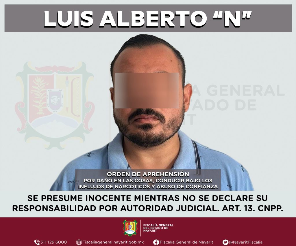 CAPTURADO POR DAÑO EN LAS COSAS, CONDUCIR BAJO LOS INFLUJOS DE NARCÓTICOS Y ABUSO DE CONFIANZA