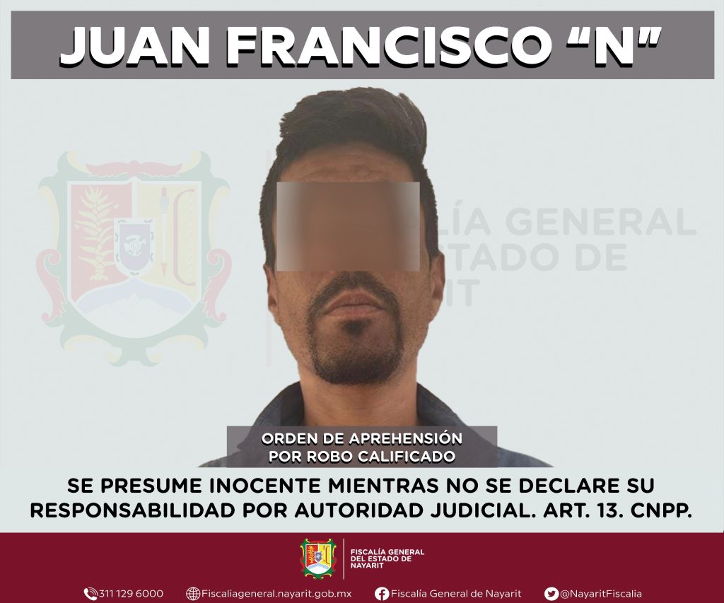 EJECUTA FGEN ORDEN DE APREHENSIÓN POR ROBO CALIFICADO