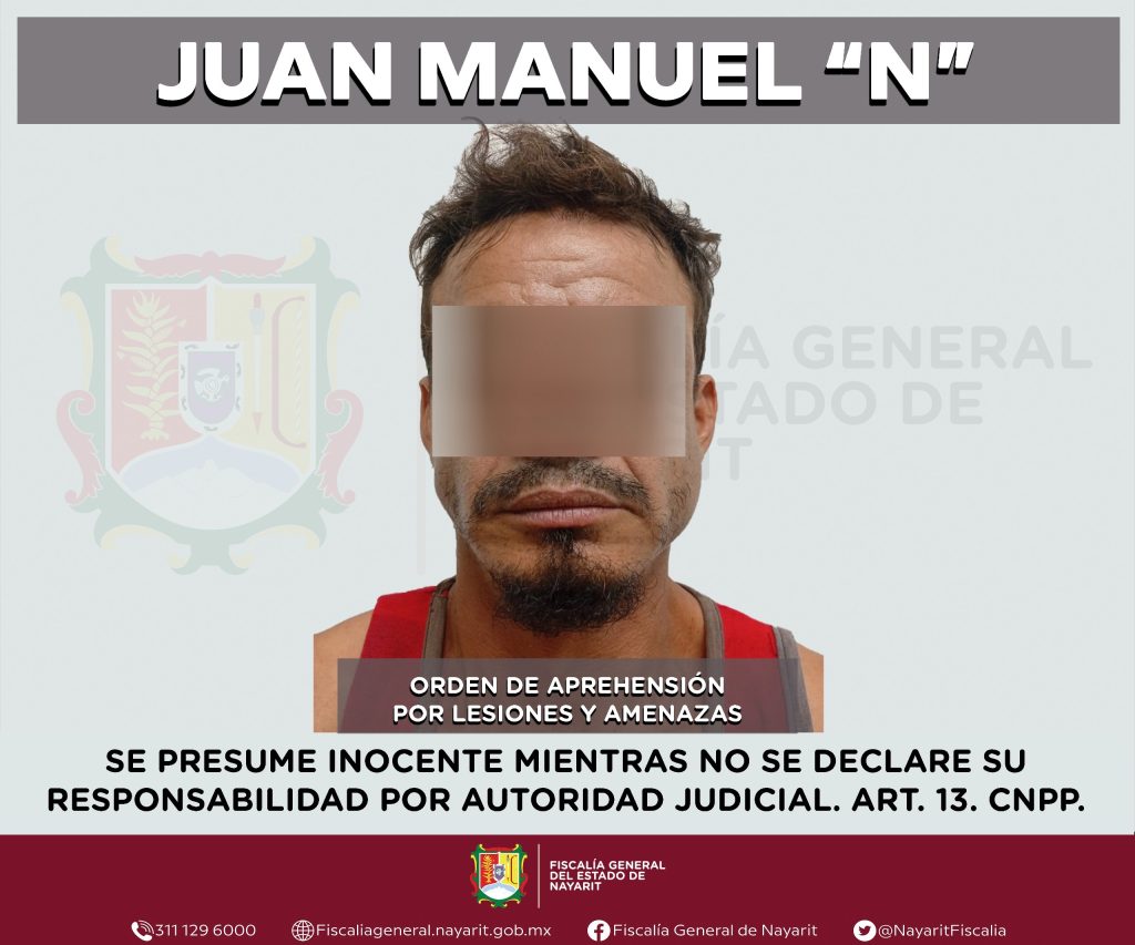 DETENIDO EN TUXPAN POR LESIONES Y AMENAZAS