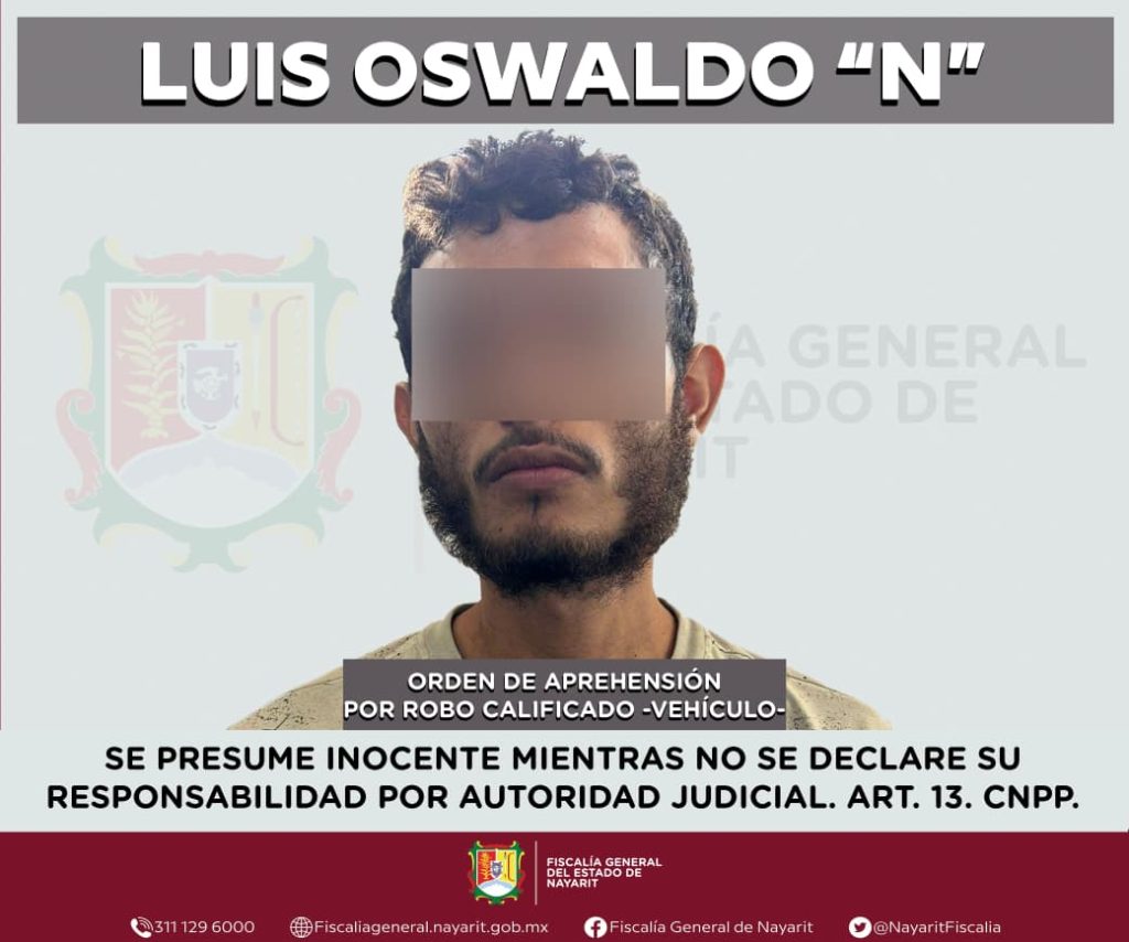 EJECUTA FGEN ORDEN DE APREHENSIÓN POR ROBO DE VEHÍCULO