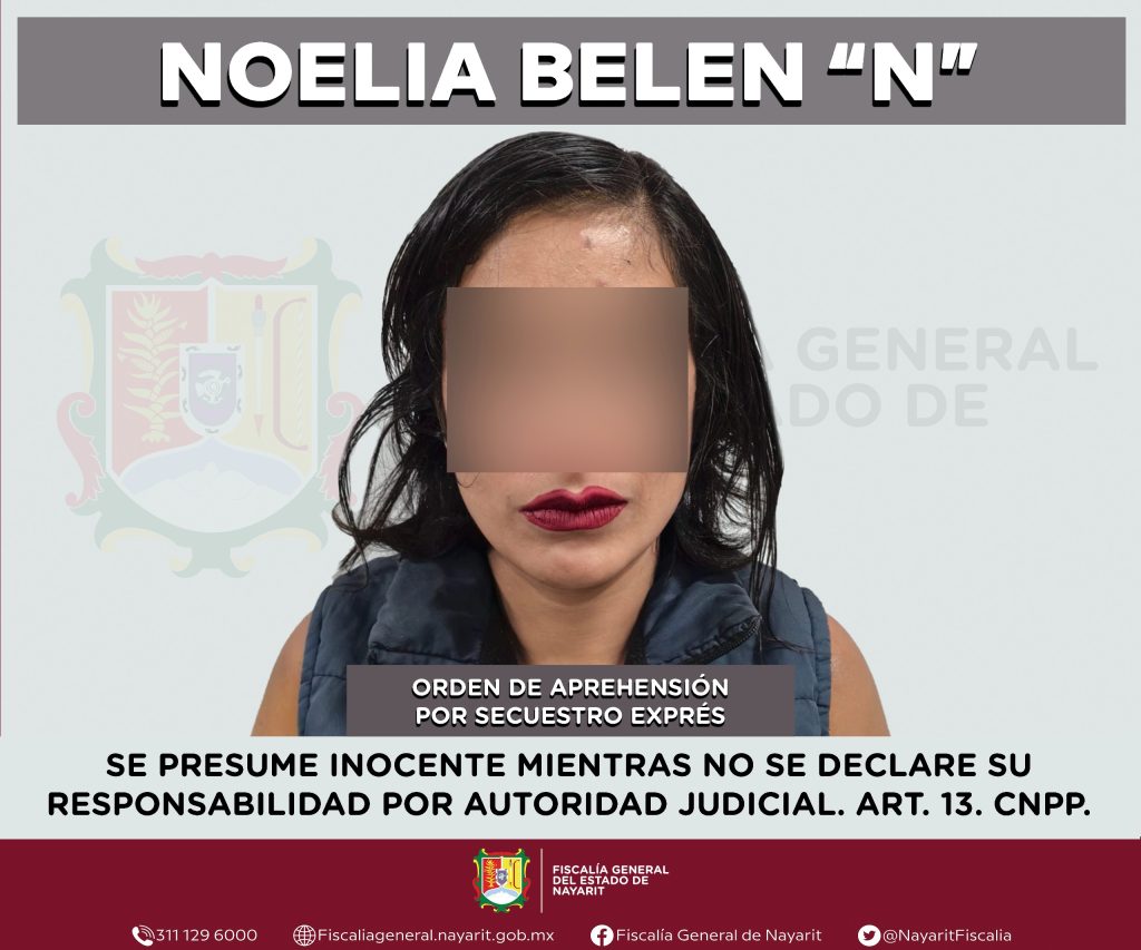 DETENIDA EN XALISCO POR EL DELITO DE SECUESTRO EXPRÉS