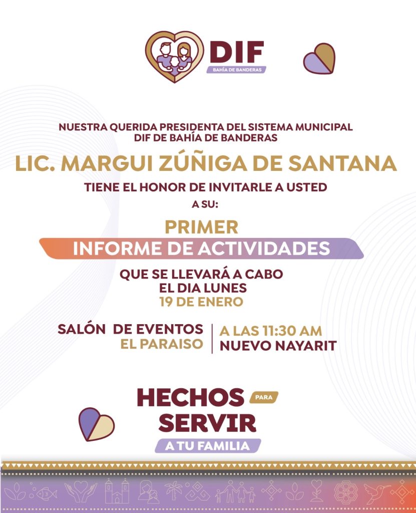 Margui Zúñiga de Santana presentará su Primer Informe de Actividades al frente del DIF Bahía de Banderas
