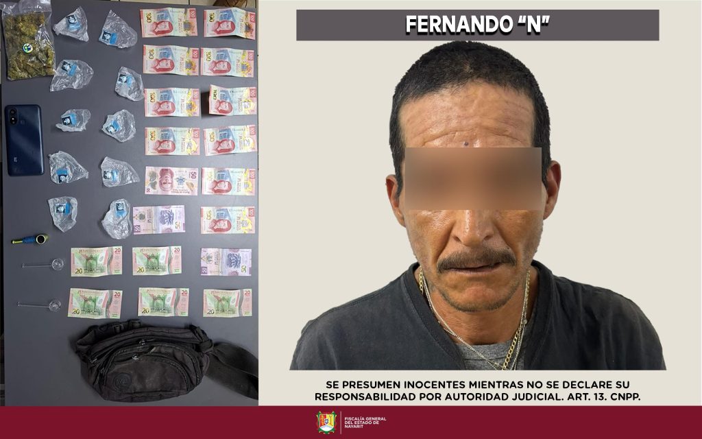 DETIENE FISCALÍA A PROBABLE RESPONSABLE DE NARCOMENUDEO EN TEPIC